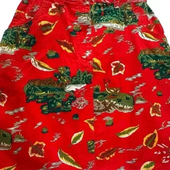 Vintage Birch Bros. By the Eagles Eye Red Deer 100% Cotton Skirt Women’s Size 6 - Picture 3 of 9